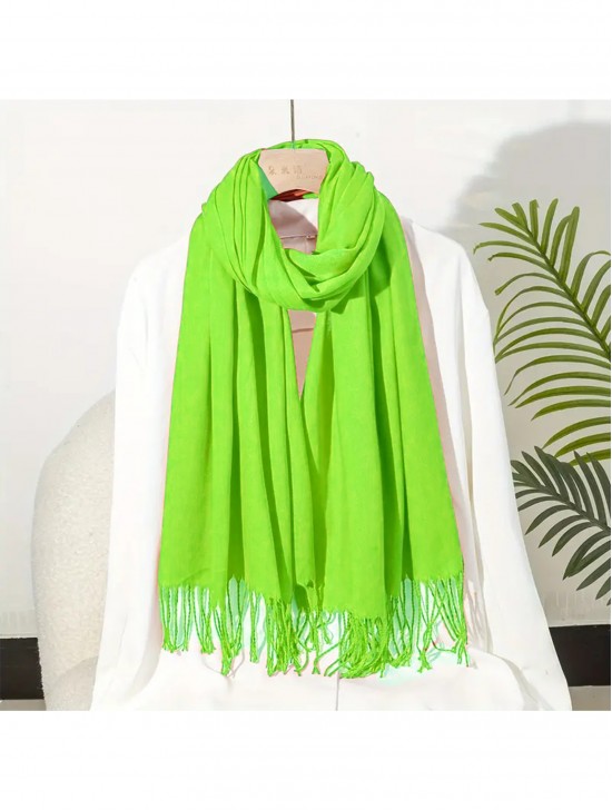 Solid Silk Blend Pashmina